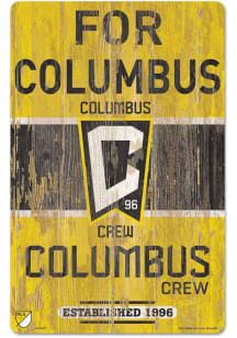 Columbus Crew 11x17 Distressed Wood Sign - Gold