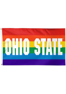 Ohio State Buckeyes 3x5 Rainbow Silk Screen Grommet Flag - Red