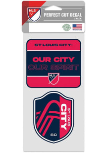 St Louis City SC 2pk Slogan Auto Decal - Red