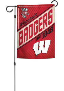 Wisconsin Badgers Vault 2 Sided Garden Flag - Red
