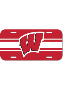 Wisconsin Badgers Red Plastic Auto Car Accessory License Plate