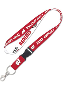Wisconsin Badgers Slogan Lanyard - Red