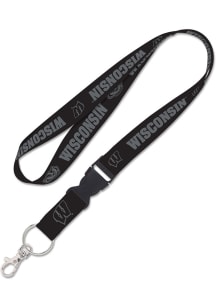 Wisconsin Badgers Blackout Lanyard - Black