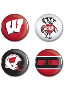 Wisconsin Badgers 4 Pack Button - Red