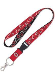 Ohio State Buckeyes Scatterprint Lanyard - Red
