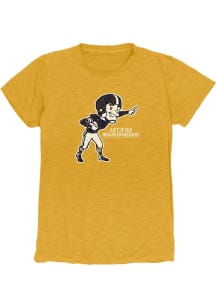 West Virginia Mountaineers Womens Gold Quarterback Short Sleeve T-Shirt