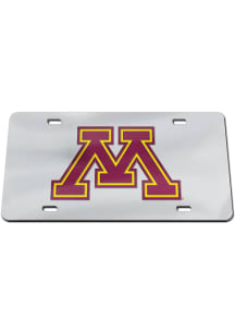 Minnesota Golden Gophers Maroon Team Logo Silver Car Accessory License Plate
