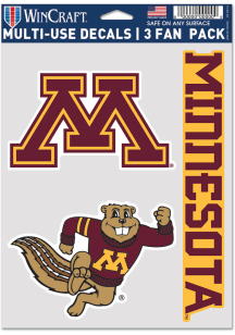 Minnesota Golden Gophers 3pk Auto Decal - Maroon