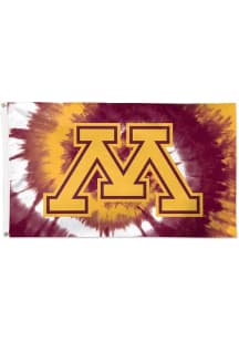 Minnesota Golden Gophers 3x5 Tie Dye Silk Screen Grommet Flag - Maroon