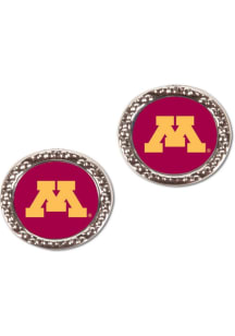 Minnesota Golden Gophers Hammered Design Womens Earrings