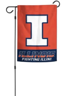 Illinois Fighting Illini 12x18 Applique Garden Flag - Orange