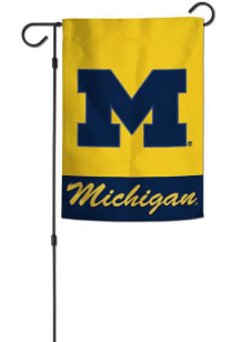 Michigan Wolverines 12x18 Applique Garden Flag - Blue