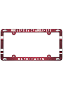 Arkansas Razorbacks Plastic Style License Plate Frame - Red