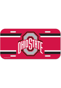 Ohio State Buckeyes Red Plastic Car Accessory License Plate