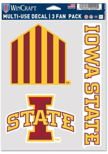 Iowa State Cyclones Jack Trice 3pk Fan Auto Decal - Red