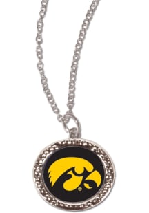 Iowa Hawkeyes Hammered Charm Womens Necklace