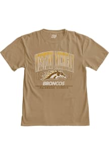 Blue 84 Western Michigan Broncos Brown Kicking It Short Sleeve Fashion T Shirt