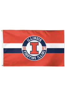 Illinois Fighting Illini 3x5 Applique Applique Flag