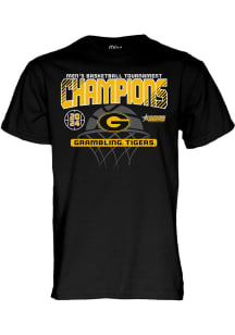 Blue 84 Grambling State Tigers Black 2024 SWAC Tournament Champions Short Sleeve T Shirt
