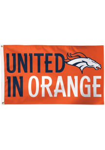 Denver Broncos Slogan Silk Screen Grommet Flag - Orange