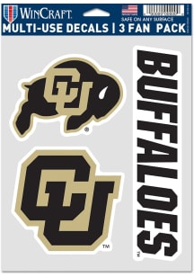 Colorado Buffaloes 3pk Fan Auto Decal - Black