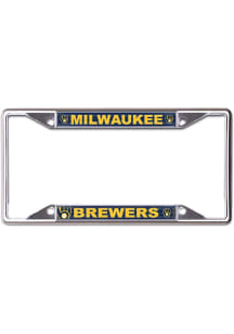 Milwaukee Brewers Printed Metallic License Plate Frame - Navy Blue