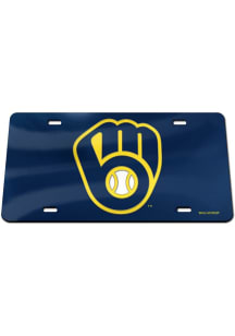 Milwaukee Brewers Navy Blue Color Acrylic Car Accessory License Plate