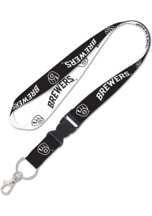 Milwaukee Brewers Black Lanyard - Navy Blue