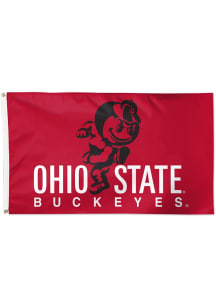 Ohio State Buckeyes 3x5 Deluxe Graphic Silk Screen Grommet Flag - Red