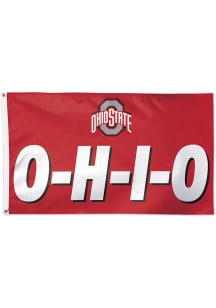 Ohio State Buckeyes 3x5 Design Silk Screen Grommet Flag - Red