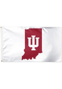 Indiana Hoosiers State Shape Logo 3x5 Silk Screen Grommet Flag - Red
