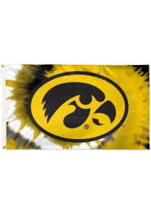 Iowa Hawkeyes 3x5 Tie Dye Silk Screen Grommet Flag - Yellow