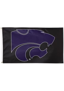 K-State Wildcats Blackout 3x5 Silk Screen Grommet Flag - Purple