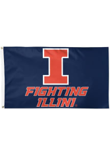 Illinois Fighting Illini 3x5 Silk Screen Grommet Flag - Orange