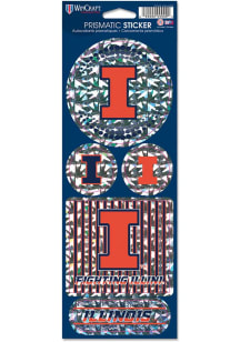 Illinois Fighting Illini Prismatic Stickers - Orange
