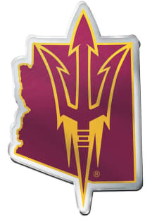 Arizona State Sun Devils State Shaped Car Emblem - Red
