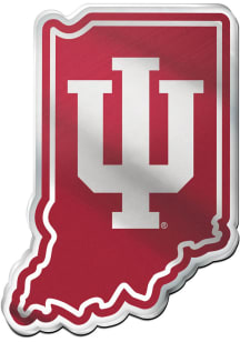 Indiana Hoosiers State Shaped Car Emblem - Red