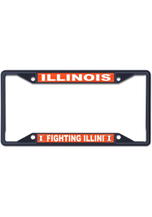 Illinois Fighting Illini Black License Plate Frame - Black