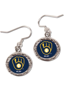 Milwaukee Brewers Hammered Dangler Womens Earrings