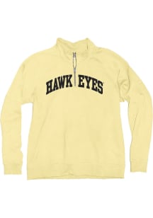 Blue 84 Iowa Hawkeyes Womens Yellow Sanded Fleece Qtr Zip