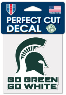 Michigan State Spartans 4x4 Slogan Auto Decal - Green