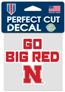 Nebraska Cornhuskers 4x4 Slogan Auto Decal - Red