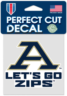 Akron Zips 4x4 Slogan Auto Decal - Navy Blue