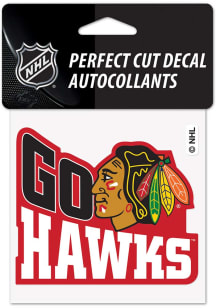 Chicago Blackhawks 4x4 Slogan Auto Decal - Red