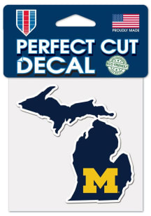 Michigan Wolverines 4x4 State Shape Auto Decal - Blue
