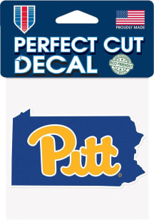 Pitt Panthers 4x4 State Shape Auto Decal - Blue