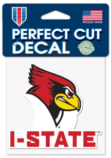 Illinois State Redbirds 16 oz Clear Auto Decal - Red