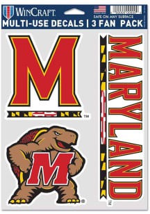 Maryland Terrapins Triple Pack Auto Decal - Red