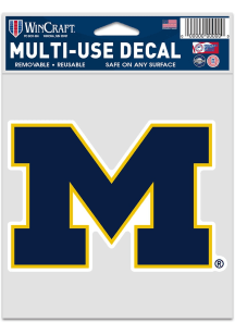 Michigan Wolverines 3.75x5 Fan Auto Decal - Blue