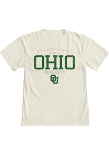 Blue 84 Ohio Bobcats Ivory Flat Name Short Sleeve Fashion T Shirt